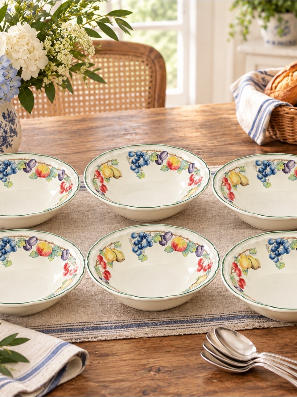 Villeroy and Boch Melina Cereal Soup Bowl Porcelain French Country 6" Set of 6